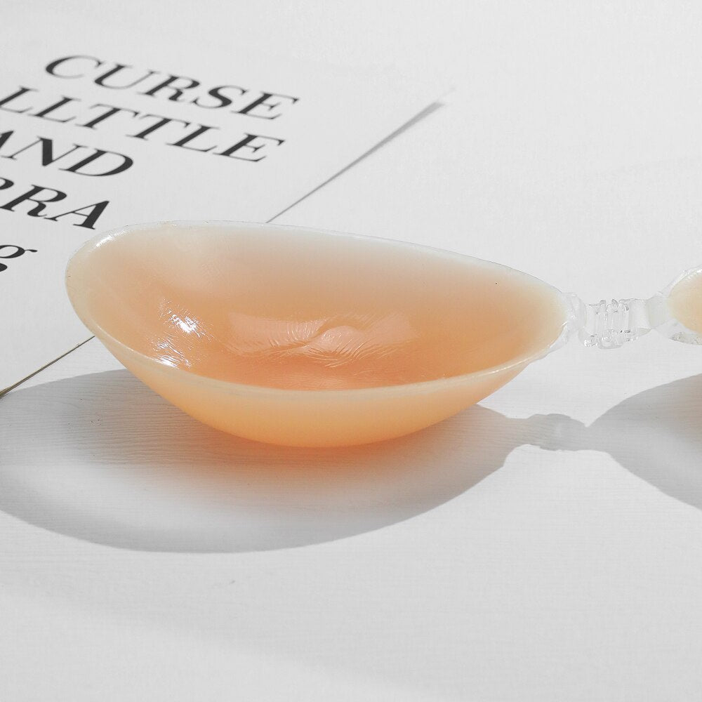 Reusable Female Wing Breast Lift Nipple Shield - Invisible Silicone Strapless Backless Adhesive Bra