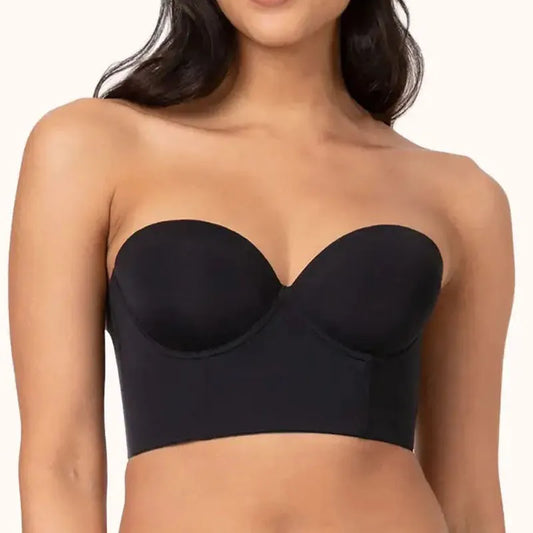 Sujetador bandeau convertible antideslizante para mujer - Dropshipping. Soporte completo, realce invisible, sin tirantes, con aros para copas grandes.
