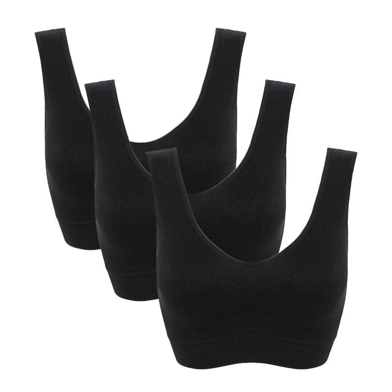 Seamless Plus Size Wireless Bras with Pads (3 Pack) - Comfort & Support for Plus Sizes