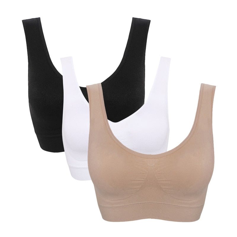 Seamless Plus Size Wireless Bras with Pads (3 Pack) - Comfort & Support for Plus Sizes