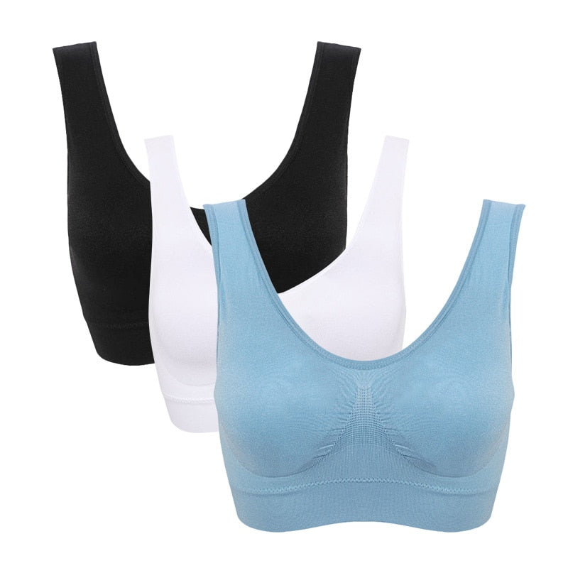 Seamless Plus Size Wireless Bras with Pads (3 Pack) - Comfort & Support for Plus Sizes