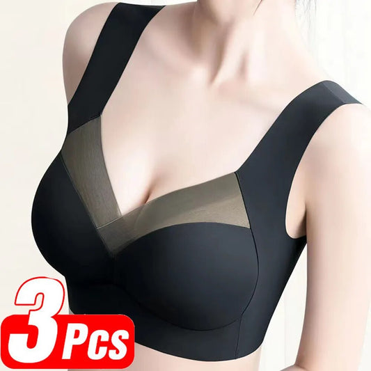 3 Pcs Sexy Seamless Bra Push Up Sports Brassiere Bh Woman Lace Bralette Wireless Bra Unwired yoga Top Women's Bras Without Bones