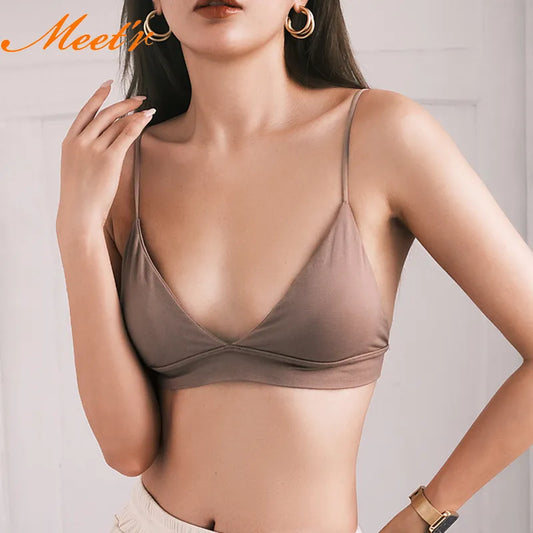Meet'r Women Sexy Padded Seamless Wire-Free Breathable Bra Bralette - Ideal Underwear Top