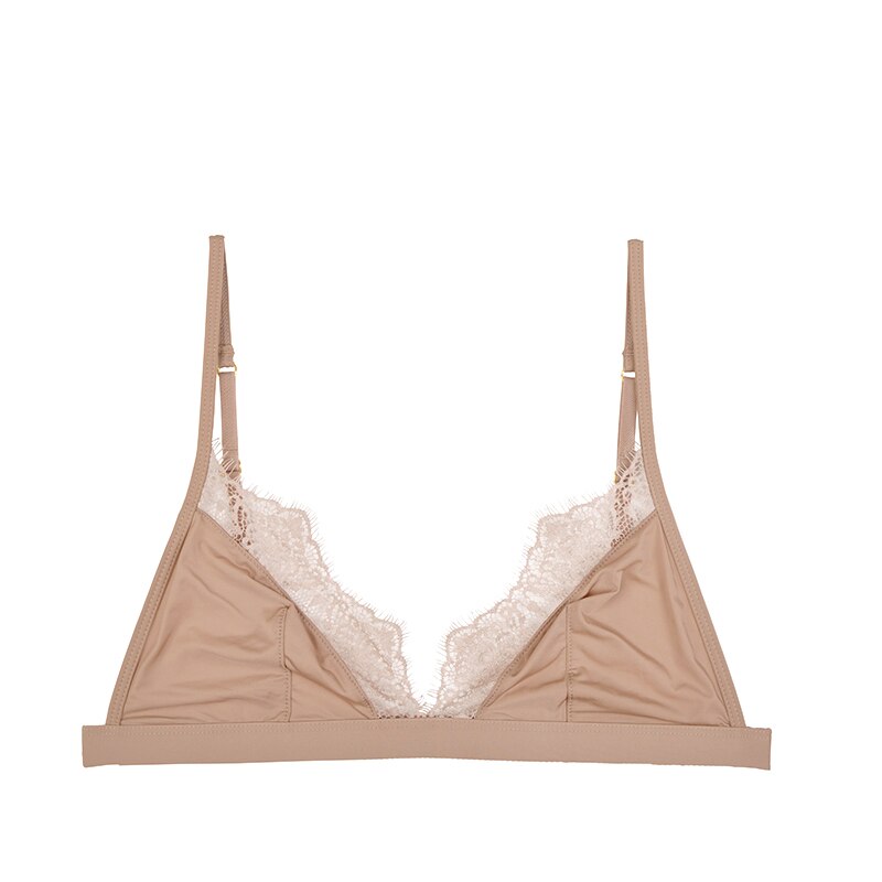 Mulberry Silk Wire-Free Bralette for Women - 3/4 Cups, Natural Silk Lining, Sexy Push Up for Small Chest