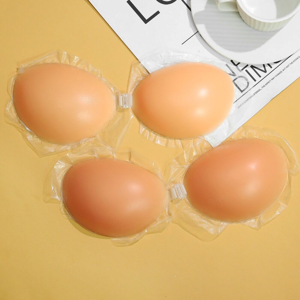 Reusable Female Wing Breast Lift Nipple Shield - Invisible Silicone Strapless Backless Adhesive Bra