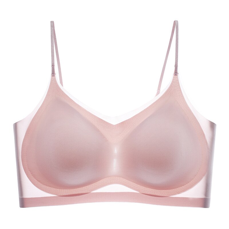 Sujetador deportivo ultrafino sin costuras para mujer, ideal para pechos grandes y pequeños, ideal para el verano con diseño fruncido y espalda hermosa.