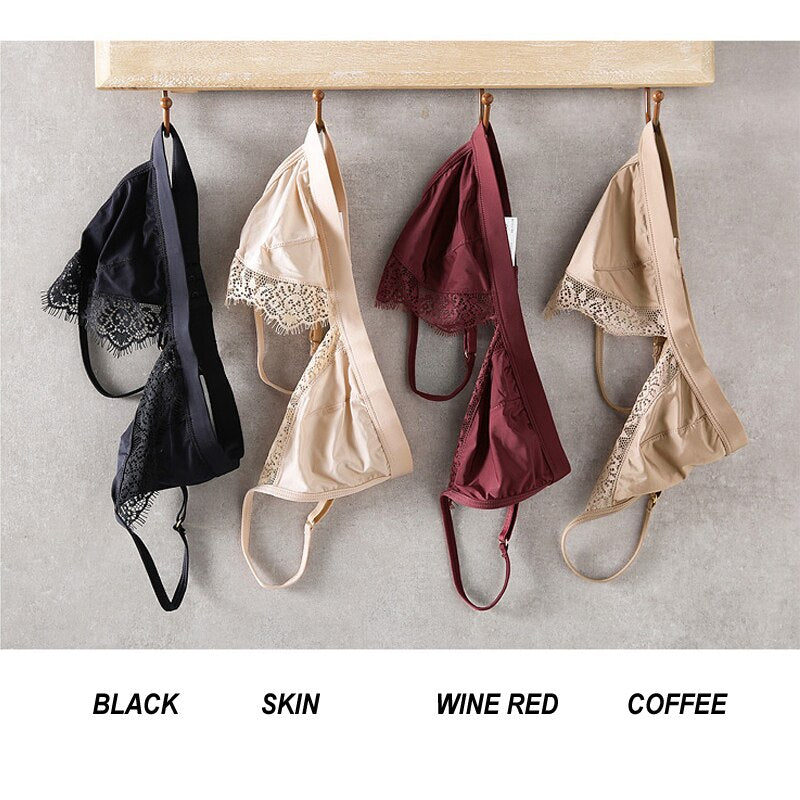 Mulberry Silk Wire-Free Bralette for Women - 3/4 Cups, Natural Silk Lining, Sexy Push Up for Small Chest