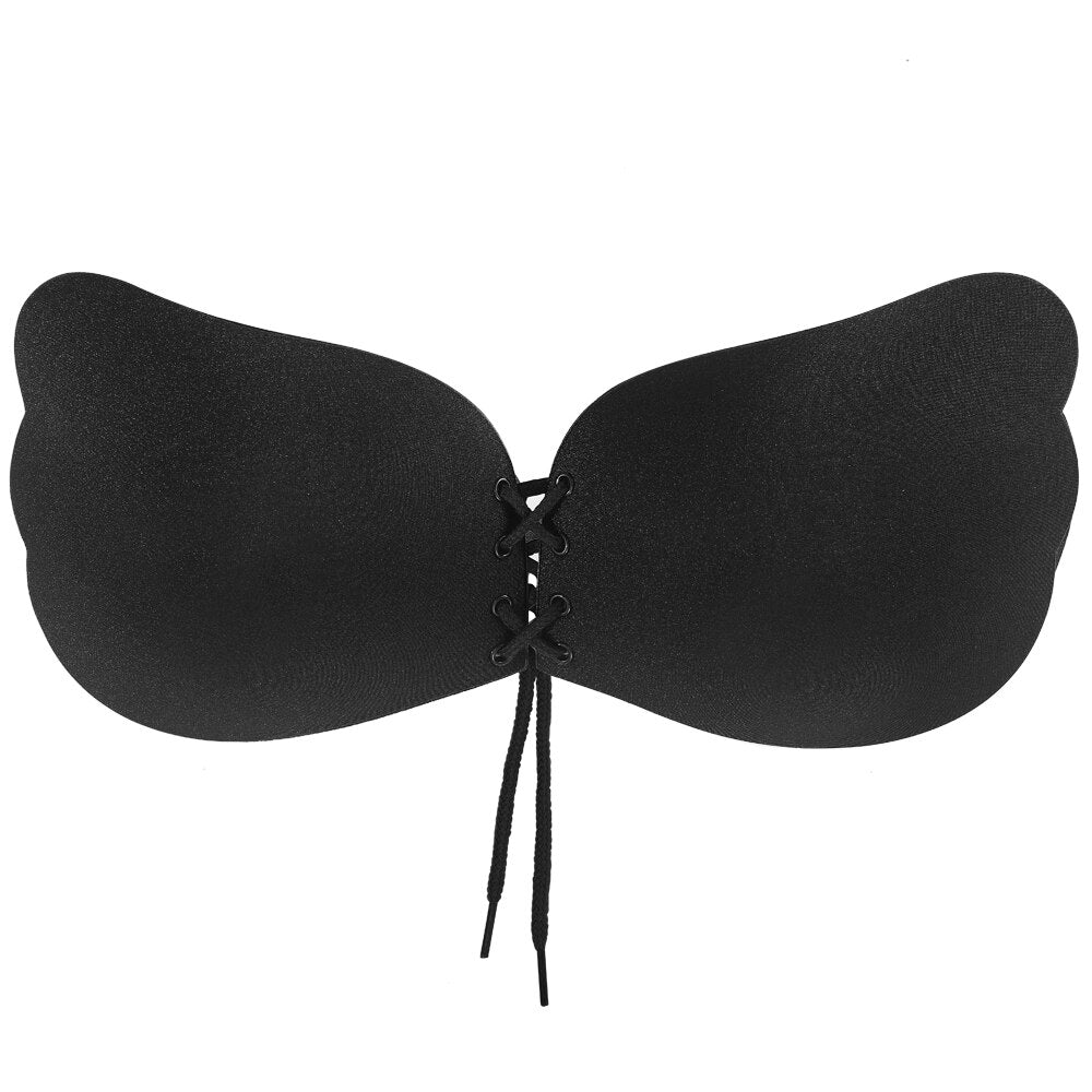 Reusable Female Wing Breast Lift Nipple Shield - Invisible Silicone Strapless Backless Adhesive Bra