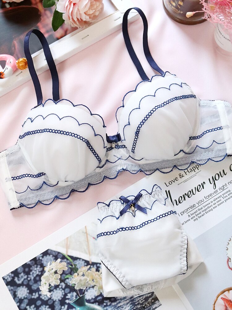 Japanese Lolita Kawaii Underwear Sets Sexy Female Cute Lingerie Women's Bra Panties Set Plus Size Bras 70 75 80 85 A B C D E bh