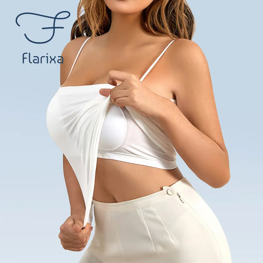 Flarixa Women Shapewear Tops - Seamless Padded Bra Tank Top for Summer Body Shaping