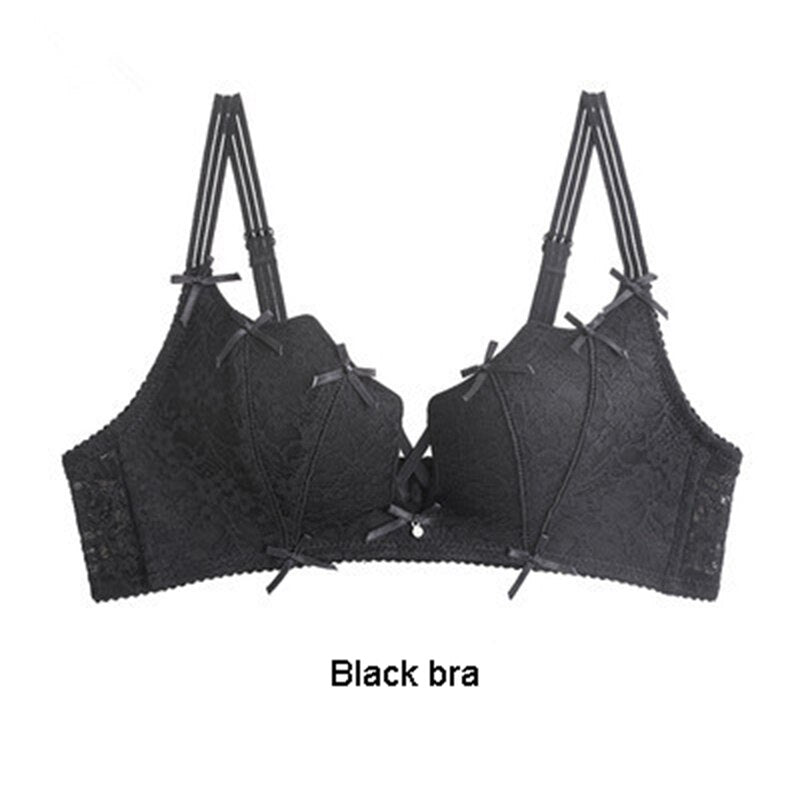 Women's Lace Sexy Kawaii Underwear Set - Push Up Comfort Wireless Bra & Panty