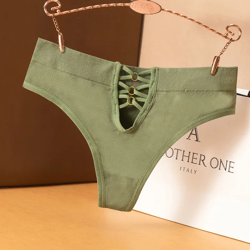 Sexy Baumwollhöschen für Damen: Nahtloser Tanga-Träger, Hohldesign, mittelhoher G-String