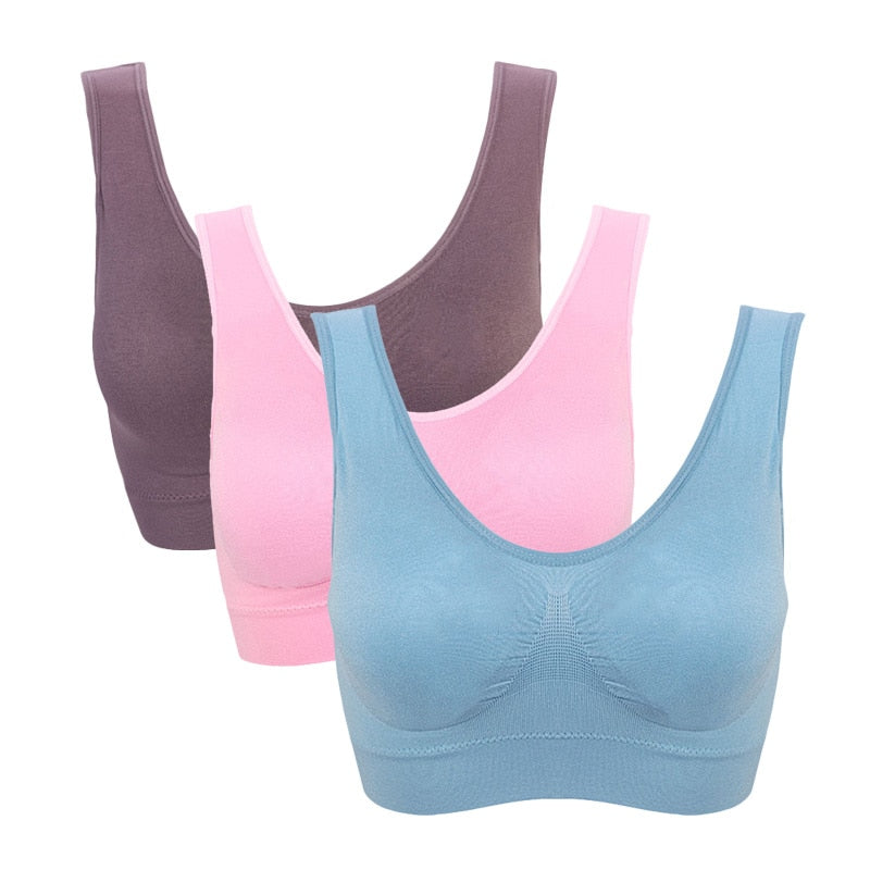 Seamless Plus Size Wireless Bras with Pads (3 Pack) - Comfort & Support for Plus Sizes