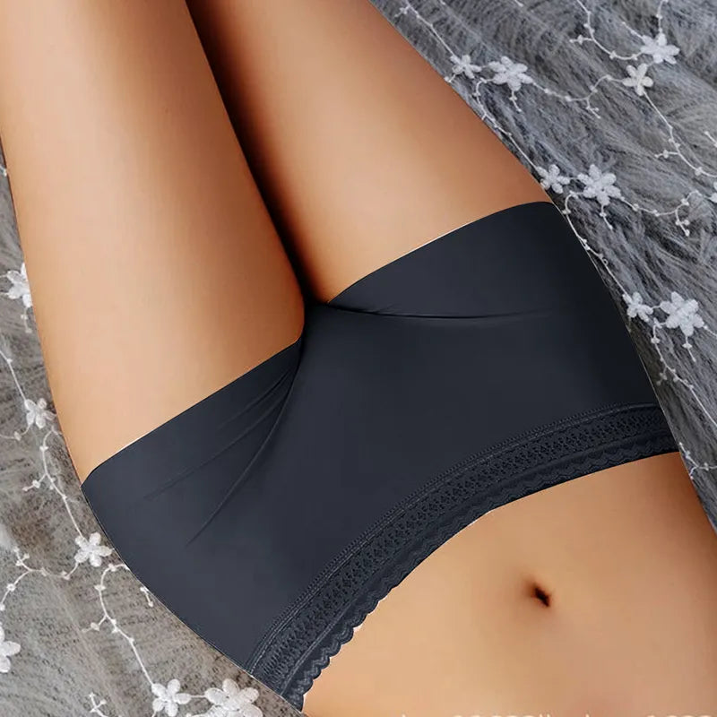 Summer Women's Seamless Ice Silk Underwear: Anti-glare Panties, Boxer Shorts & Briefs