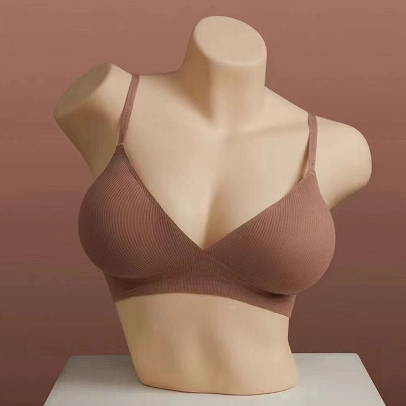 Women's Fashion Seamless Wireless Push Up Bras - Deep V Bralette, Invisible Letter Strap, Sexy Lingerie