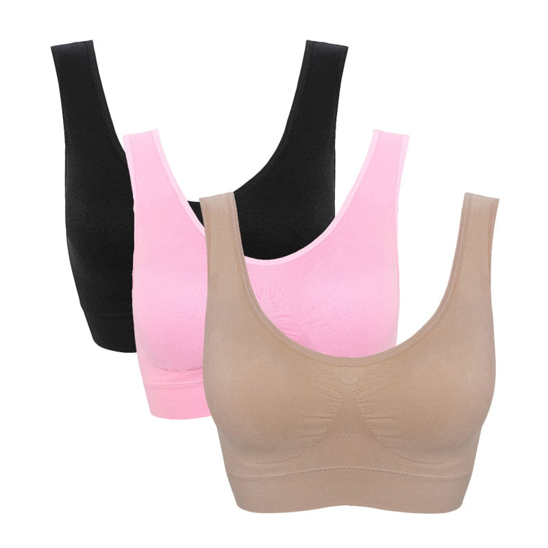 Seamless Plus Size Wireless Bras with Pads (3 Pack) - Comfort & Support for Plus Sizes