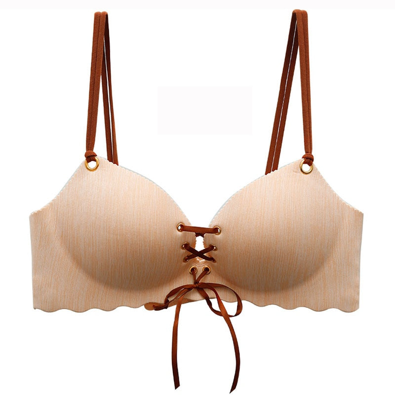CINOON Super Push Up Wire Free Women's Bralette - Sexy Seamless Underwear with Beauty Back Design
