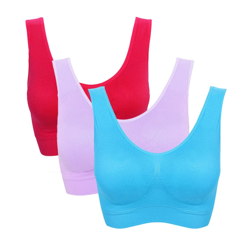 Seamless Plus Size Wireless Bras with Pads (3 Pack) - Comfort & Support for Plus Sizes