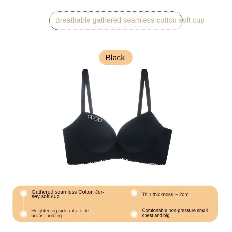 Damenunterwäsche: Geraffter, verdickter, sexy, spurloser Latex-BH für spezielle kleine Körbchen