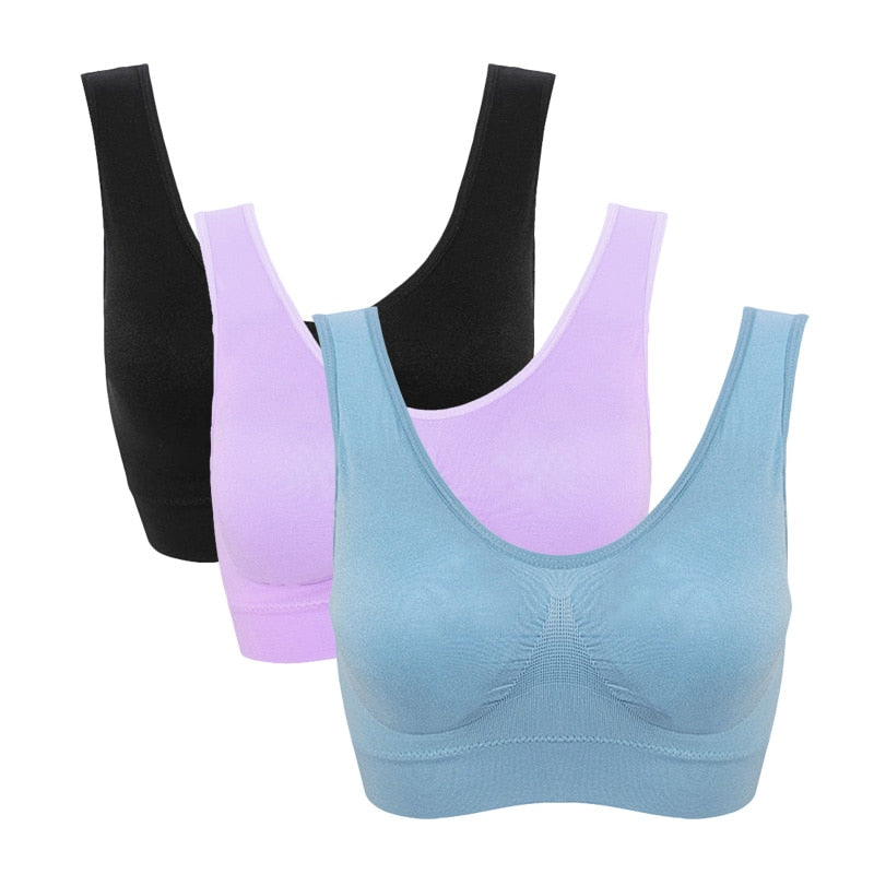 Seamless Plus Size Wireless Bras with Pads (3 Pack) - Comfort & Support for Plus Sizes