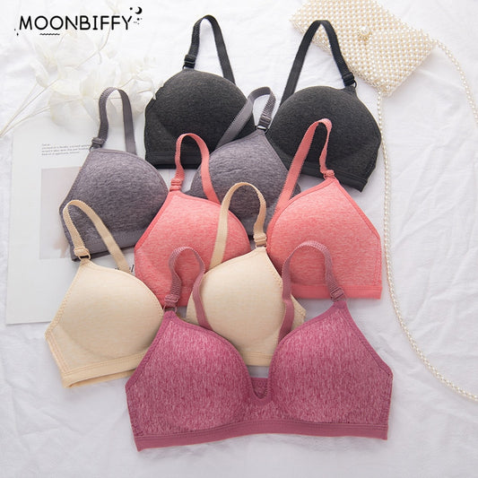 Push Up Bra Gathering Bralette - Sexy Cotton Lingerie Sleep Tops for Women
