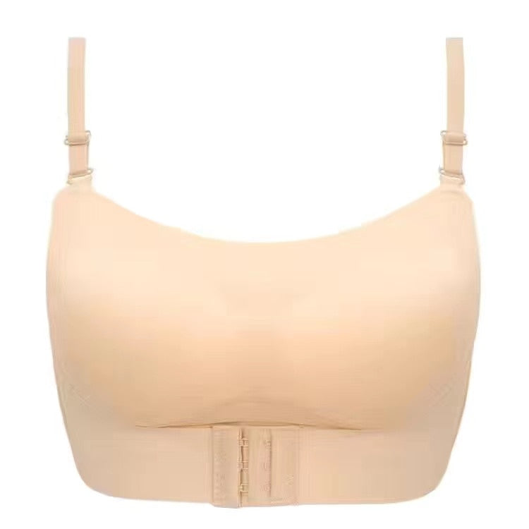Front Buckle Gathered Women's Invisible Strapless Bra Strap - Non-slip, Anti-sagging, No Trace, No Steel Ring