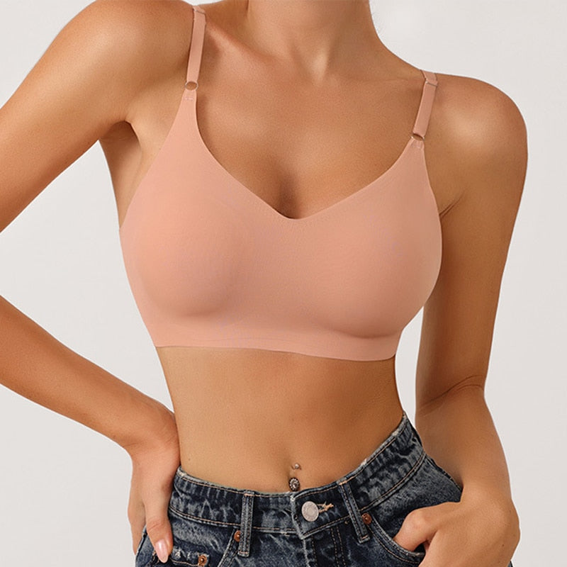 CINOON Women's Seamless Push Up Bras - Removable Padded, Wireless & Comfortable for Sleep & Intimate Wear