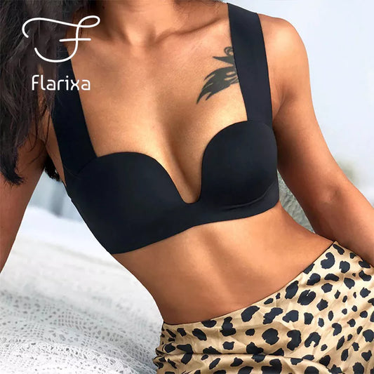 Flarixa Women's Sexy Seamless Wire-Free Tube Top Push Up Bra - 5 Colors Intimates Bralette