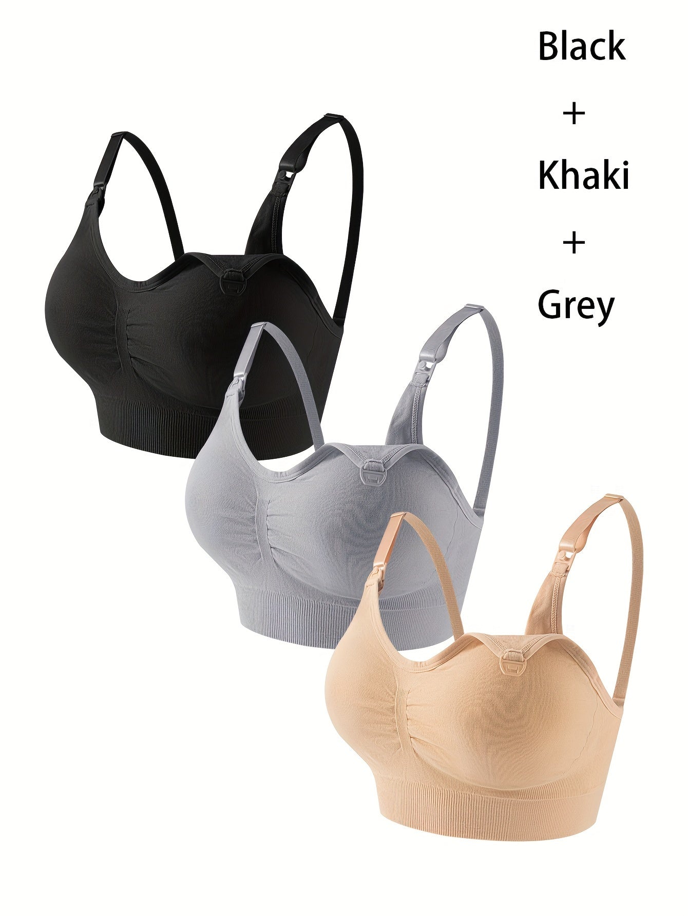 3 Sets Clip Down Maternity Bras - Comfy Full Coverage Wireless Breastfeeding Bra for Women